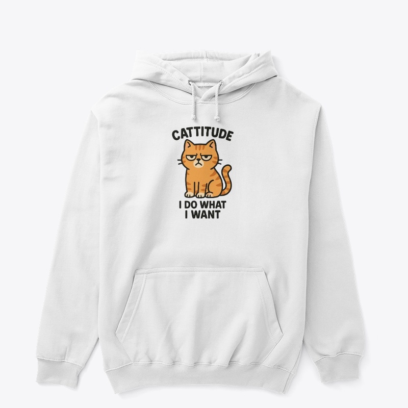 Cat Cartoon with Funny Cattitude Quote