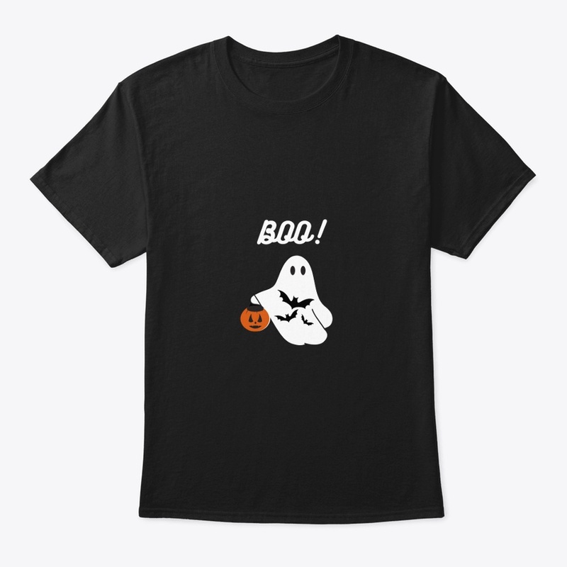 Black Illustrated Ghost T-shirt 
