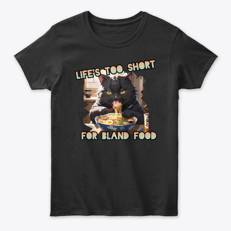 Cat eats noodle funny Anime Style Print