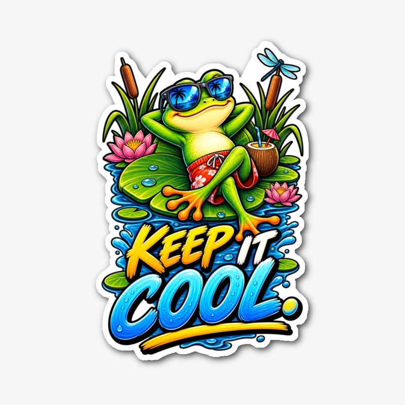 Keep It Cool Funny Frog T-Shirt Design 