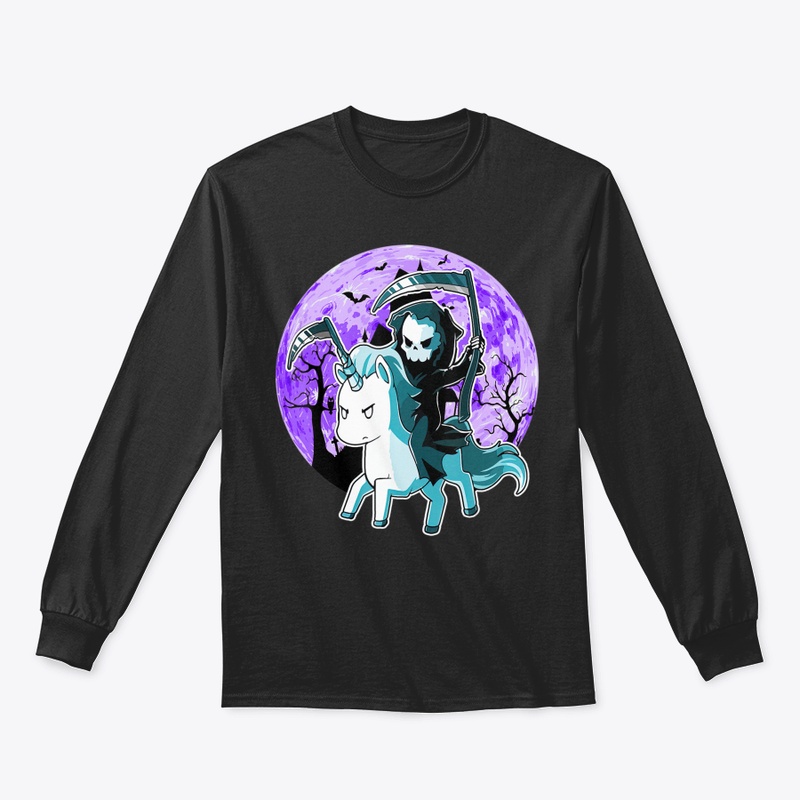 Funny Grim Reaper Riding Unicorn Hallowe