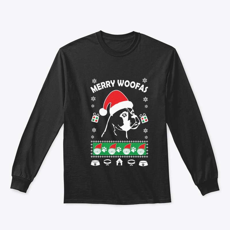 BOXER FUNNY CHRISTMAS SWEATER T-SHIRT 