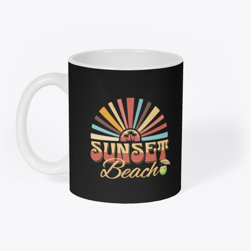 Vibrant Sunset Beach Illustration