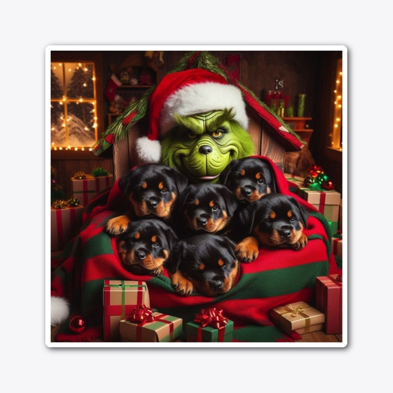 Rottweiler Puppies on Christmas Eve