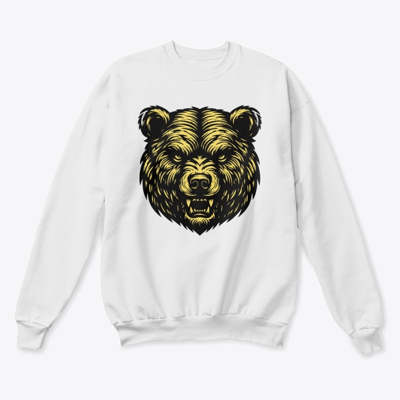 Angry Bear Head Design Fierce Wildlife