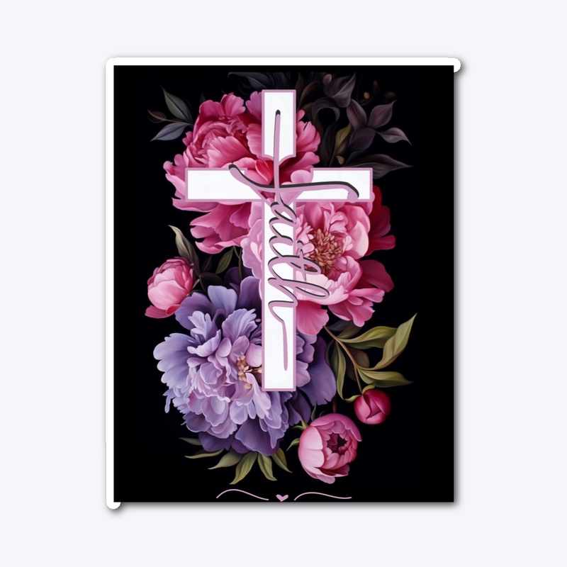 Floral Faith Cross Mauve