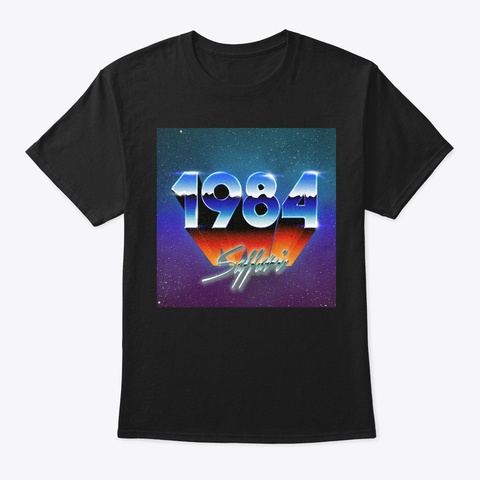 1984 Retro Artwork Black Camiseta Front