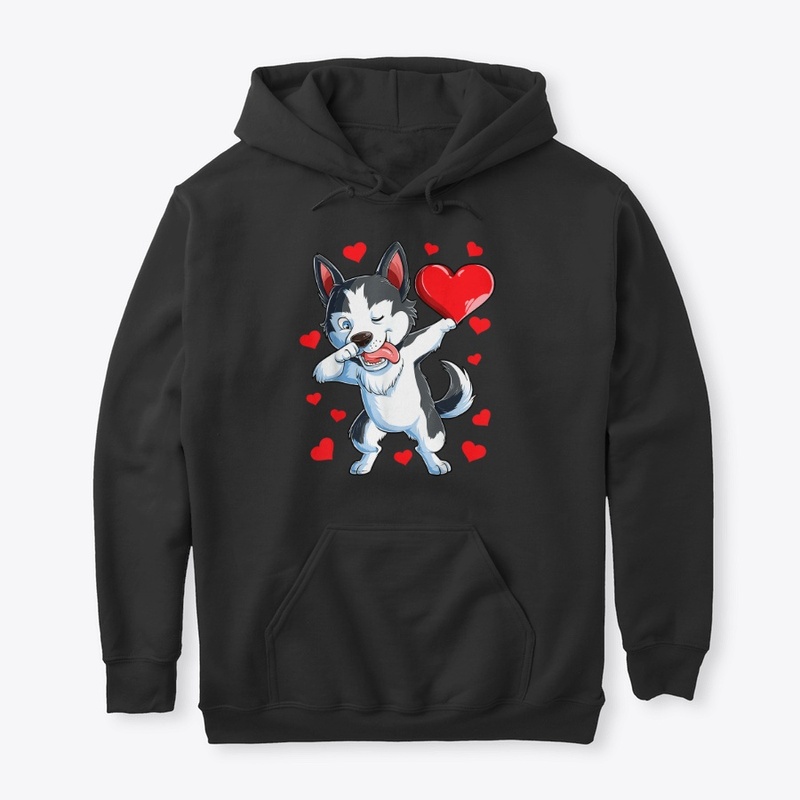 Dabbing Siberian Husky Valentines Day
