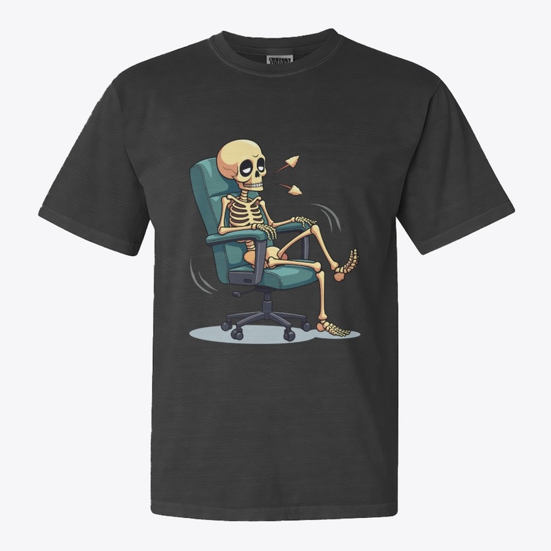 Slouched Skeleton in 90s Office Chair