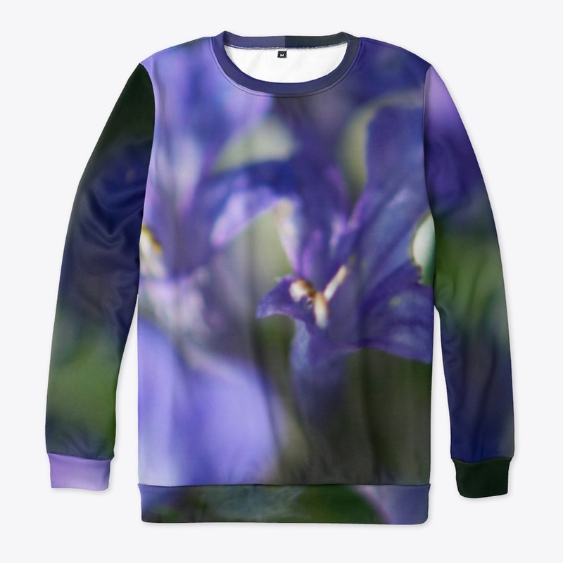 Blue and purple flowers in nature