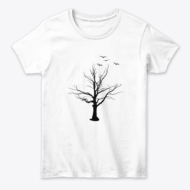 Dry tree with birds 100% Cotton tee