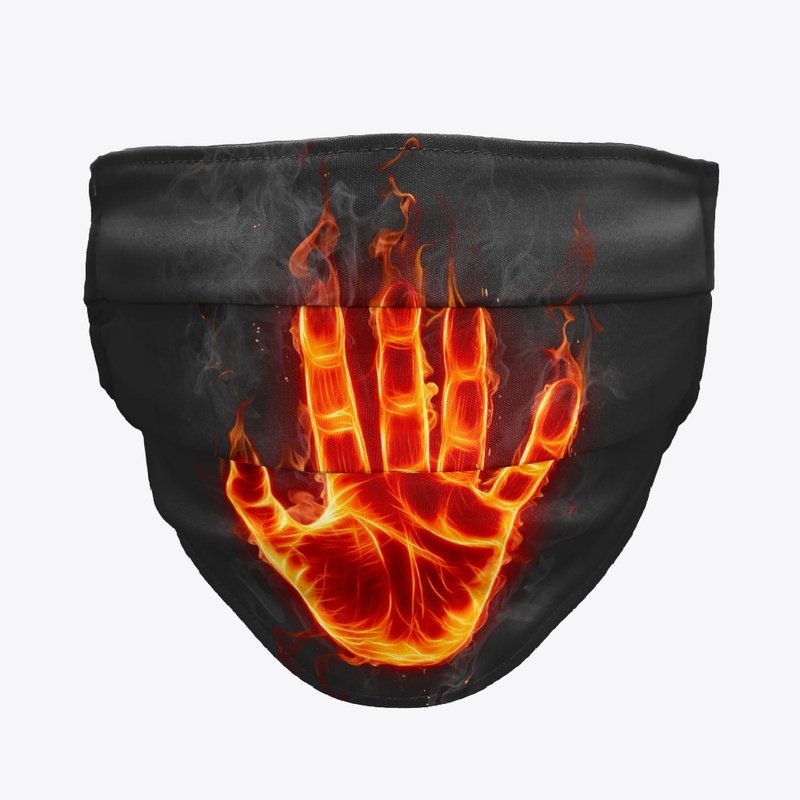 Flaming Hand FaceMask