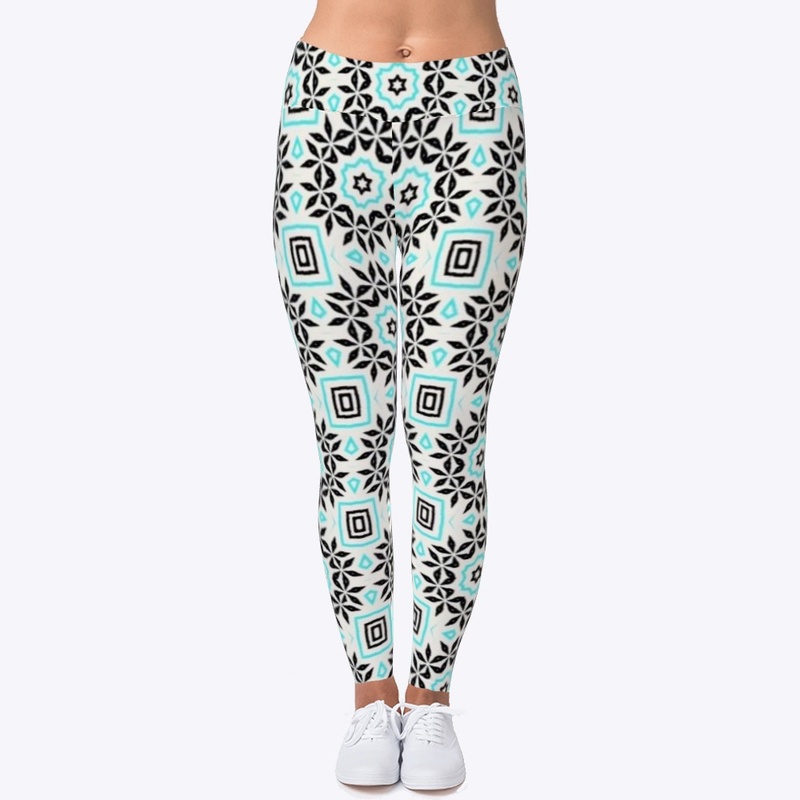 Turquoise And Black Geometrical Pattern