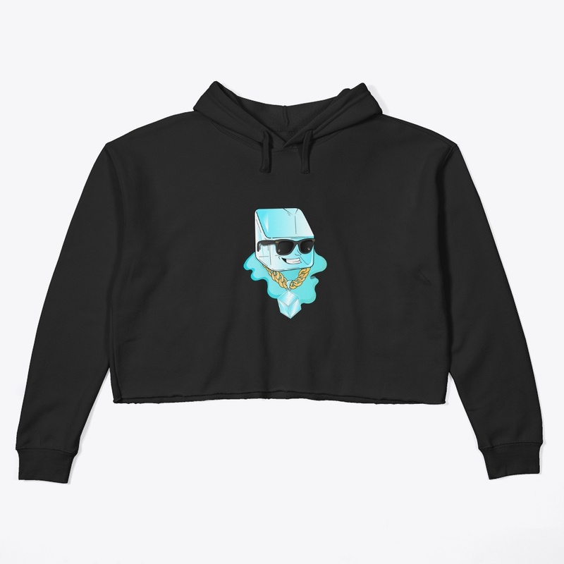 iced out ice cube crop hoodie
