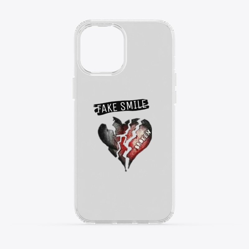Fake smile, broken heart design t shirt 