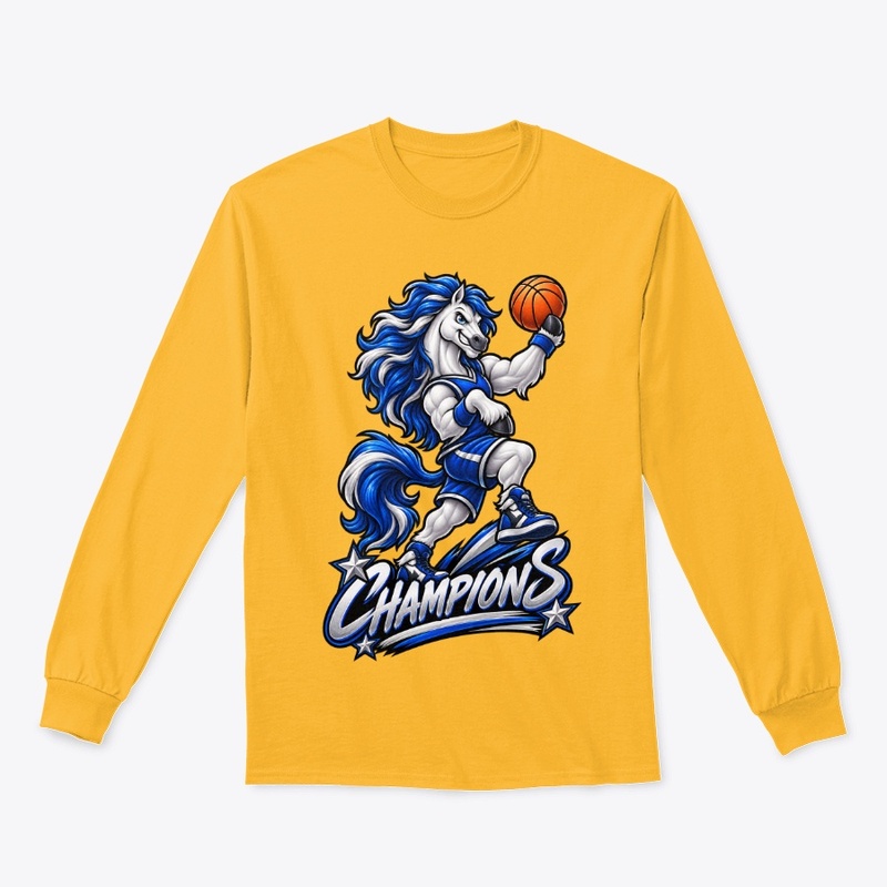 Powerful Horse Basketball Mascot 