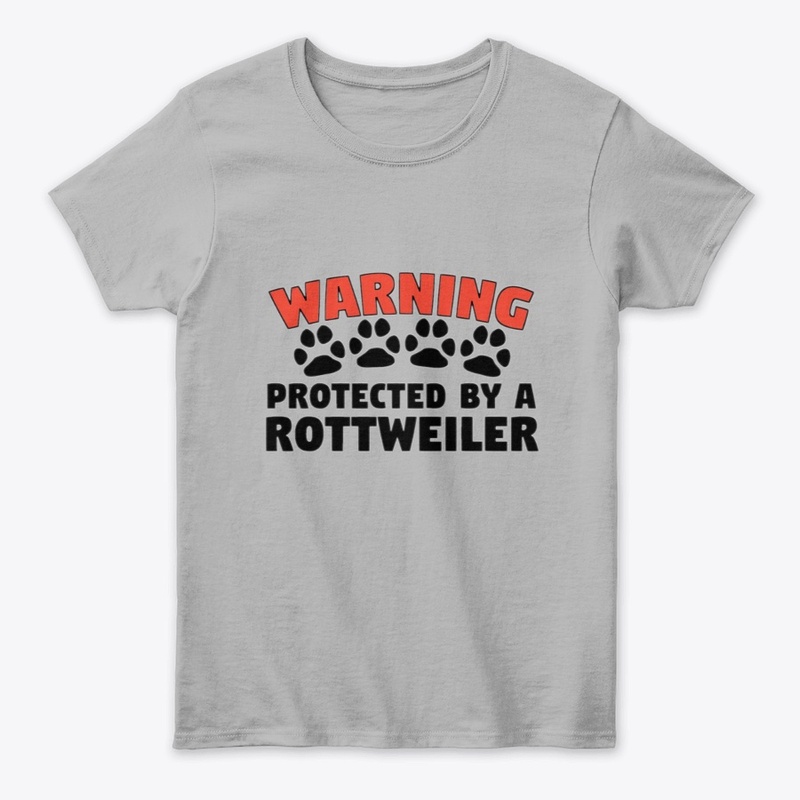 Warning protected by a Rottweiler