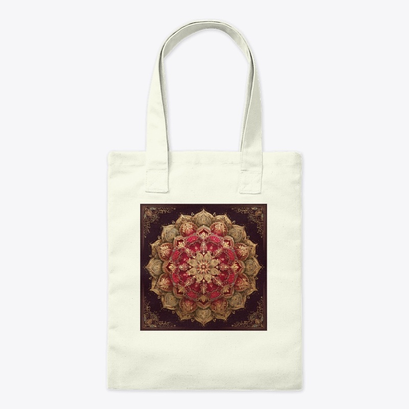 Red Gold Mandala Vintage Design