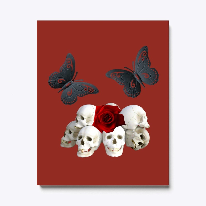 Custom Design Skull and butterfly Print