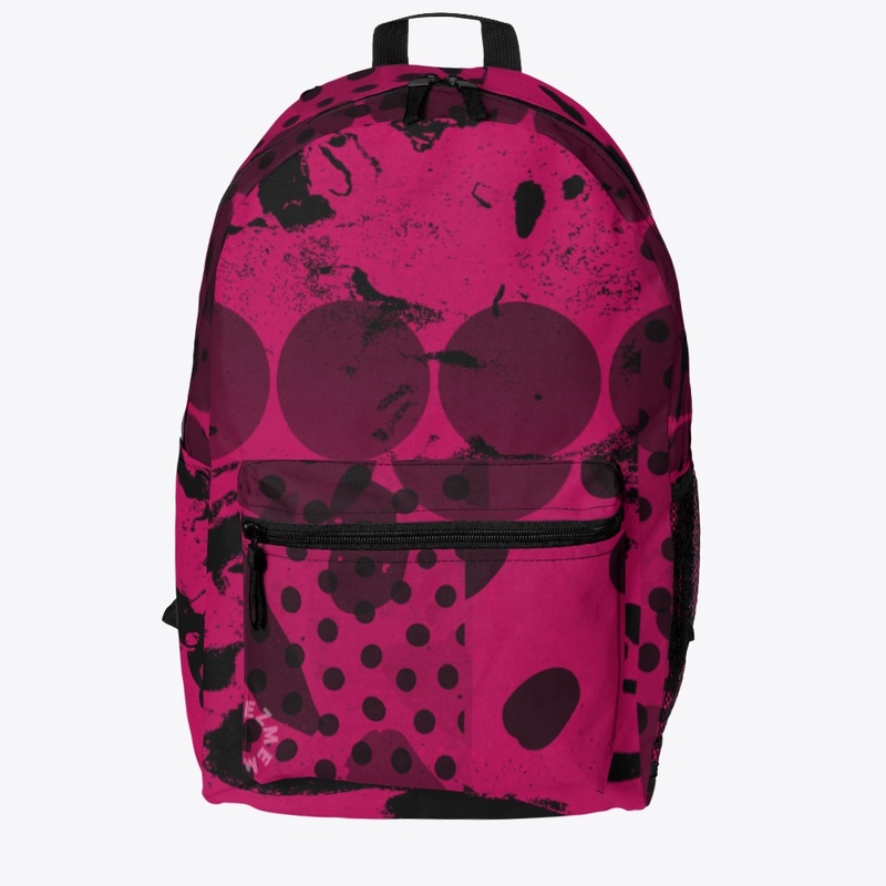 Pink Blk Paint Splatter Abstract