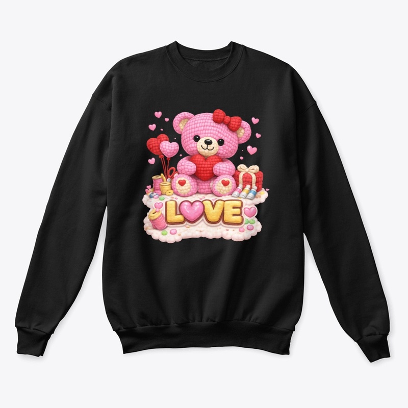 Crochet Teddy Bear LOVE Valentine Sheet