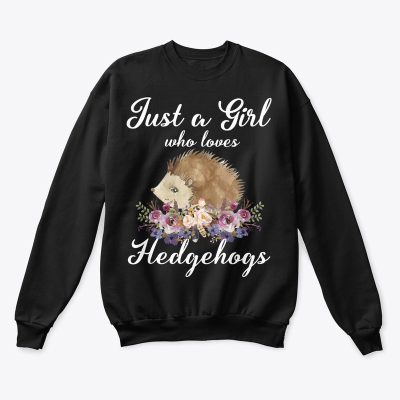 Girl Loves Hedgehogs Watercolor Style