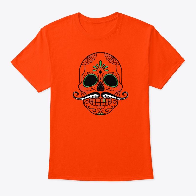 SKULL WITH MUSTACHE TEES