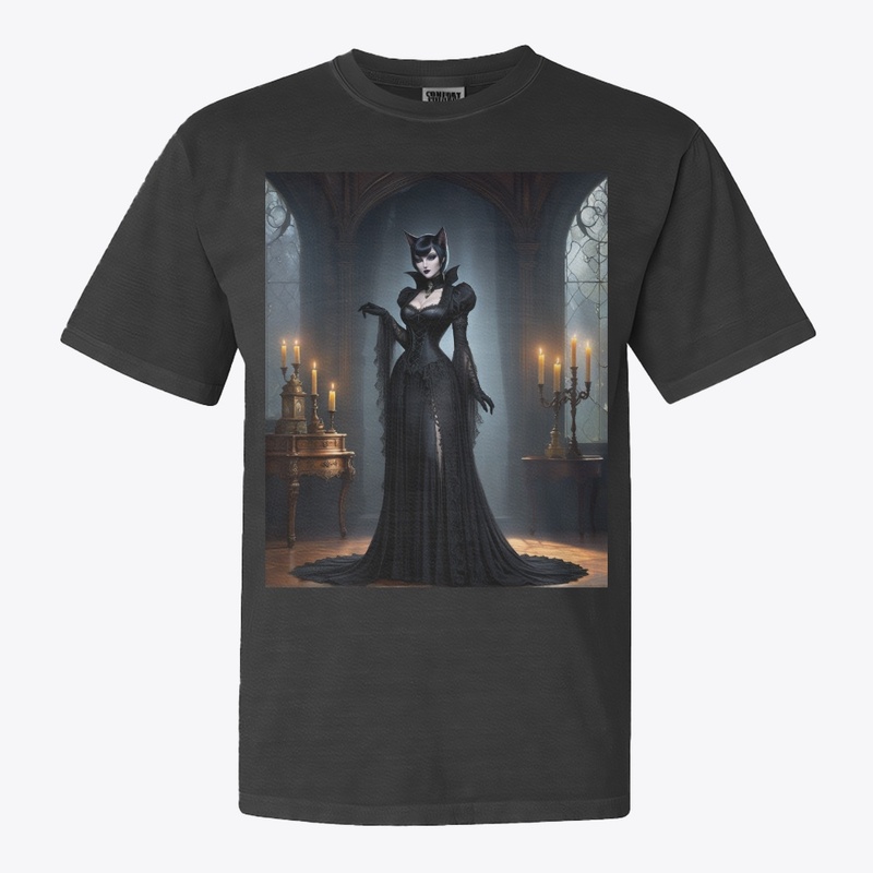 Gothic Catwoman in Elegant Attire