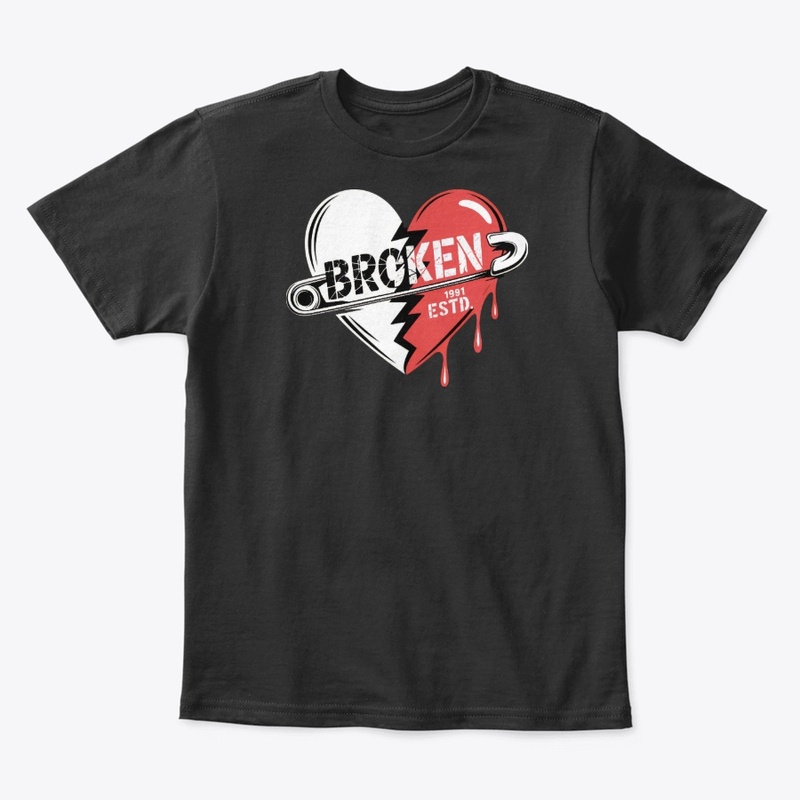 Broken Heart Split Red and White
