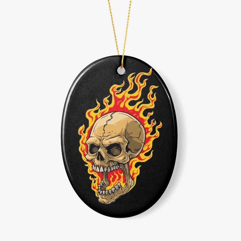 flaming skull