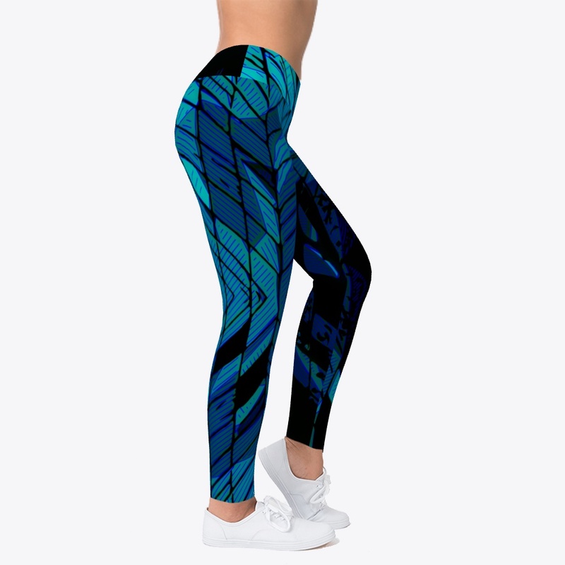 Turquoise Black Striped Pattern  