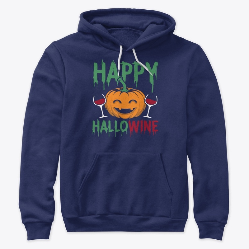 Happy Hallowine Halloween mask and shirt