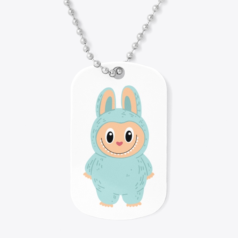 WsisW Pink Labubu Dog Tag