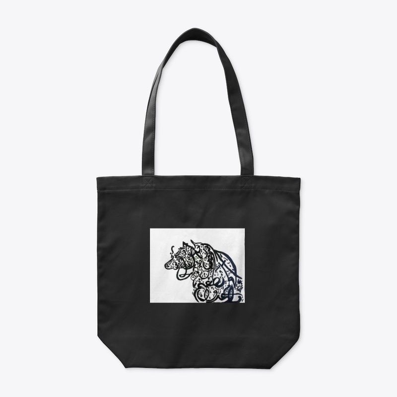 a horse made with  Arabic calligraphy