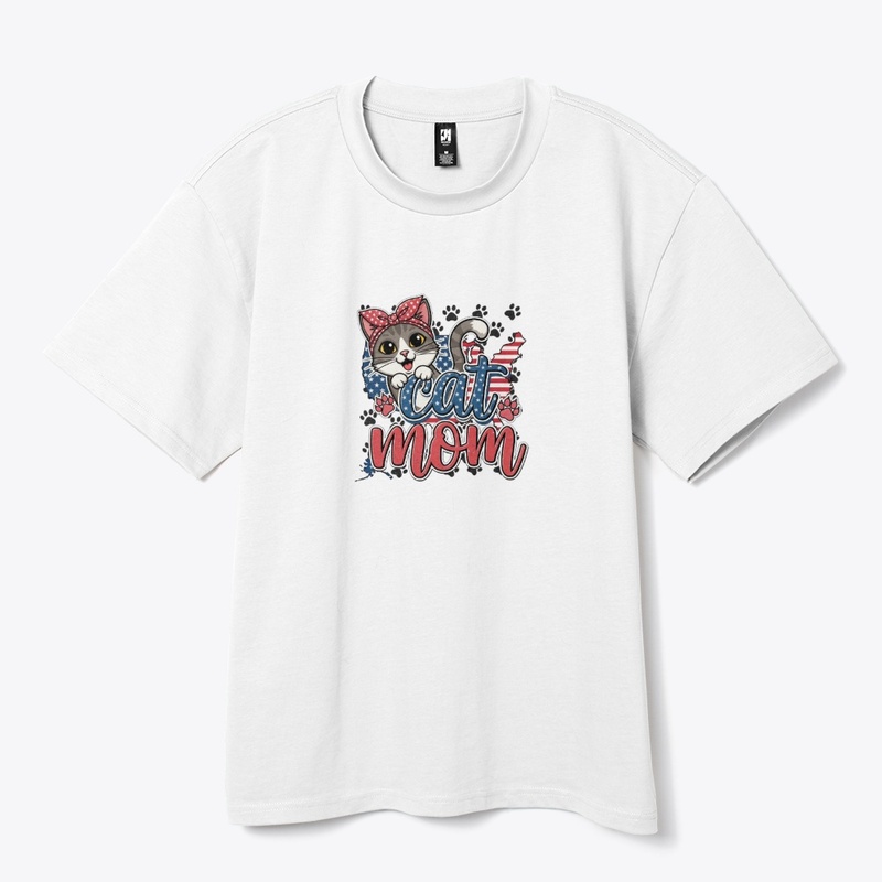Patriotic Cat Mom - USA Flag Cat