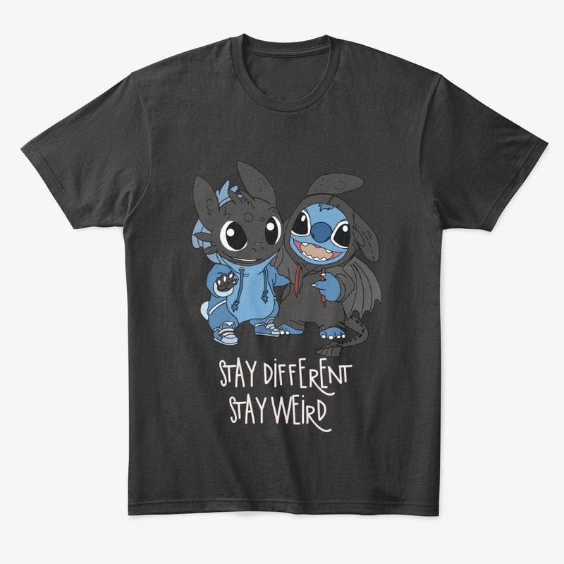 Cute Stitch and Toothless T-shirt