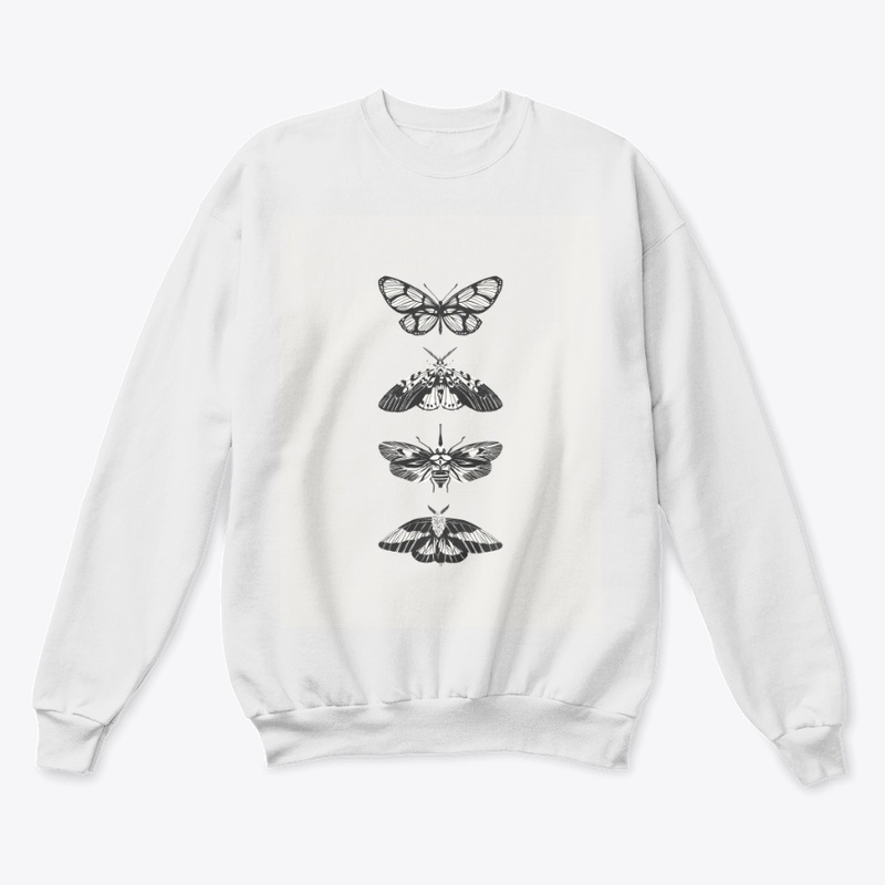 Silent Wings – Black Ink Moth Design