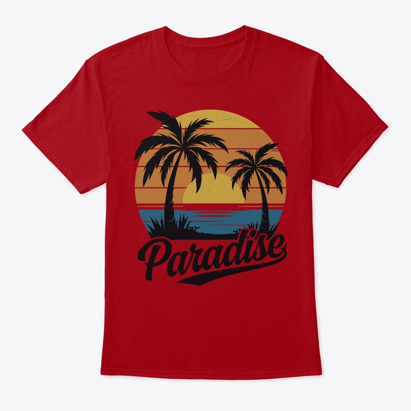 sunset and palm trees T-shirt design.