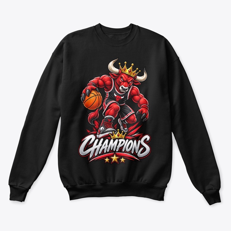 Crowned Bull Basketball Mascot 