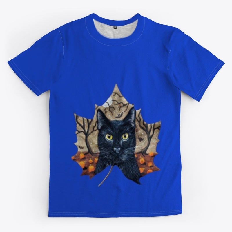 SCARY HALLOWEEN CAT FACE LEAF