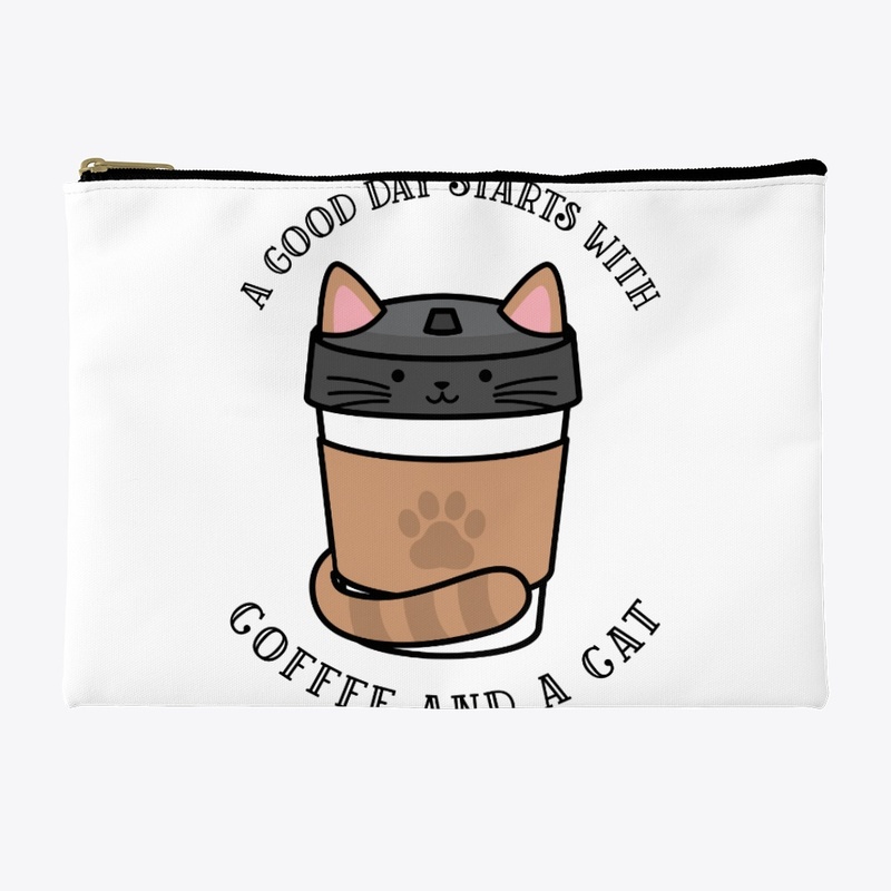 A good day starts with coffee and a cat