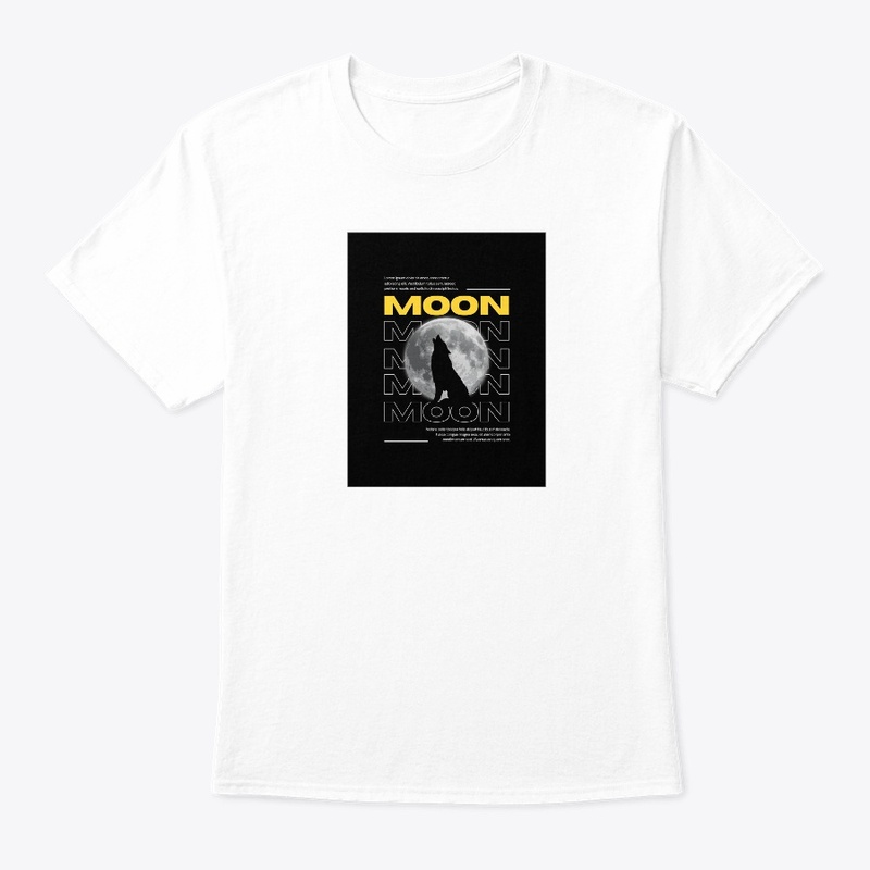 Moon Lion Graphic White Hoodie 