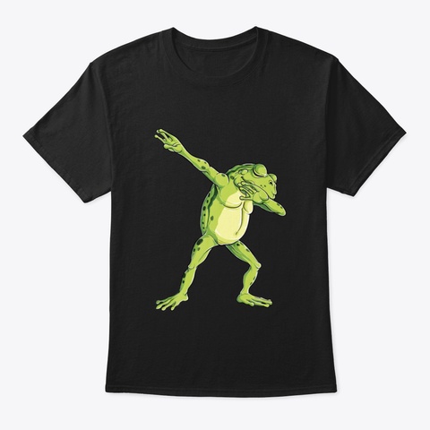 Dabbing Frog T Shirt Kids Boys Girls Fun Black T-Shirt Front