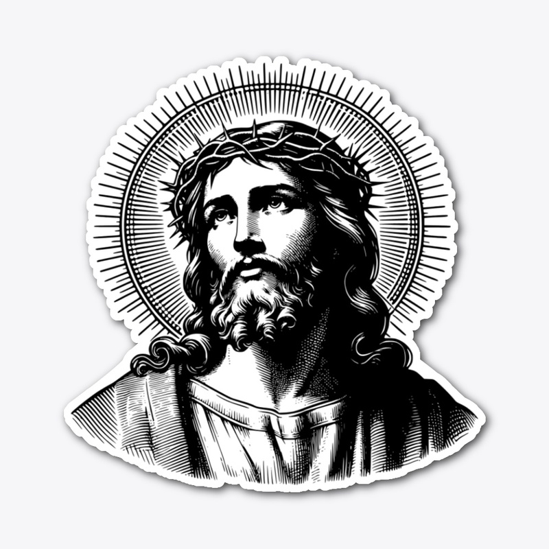 Christ Blessing Circle Pendant Necklace