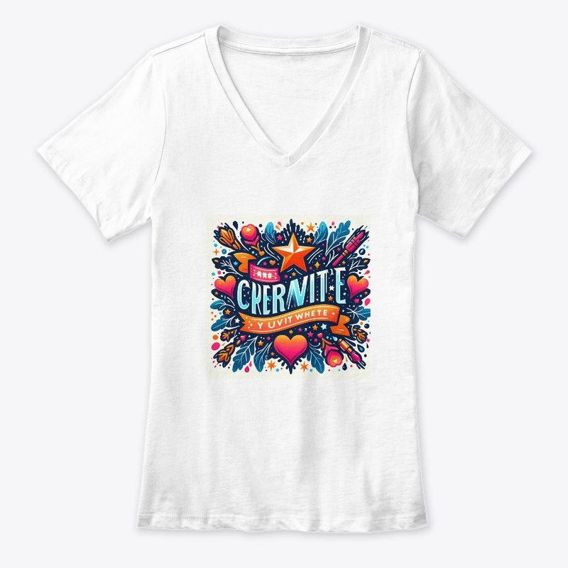 color full 3d v neck t shirt for girl