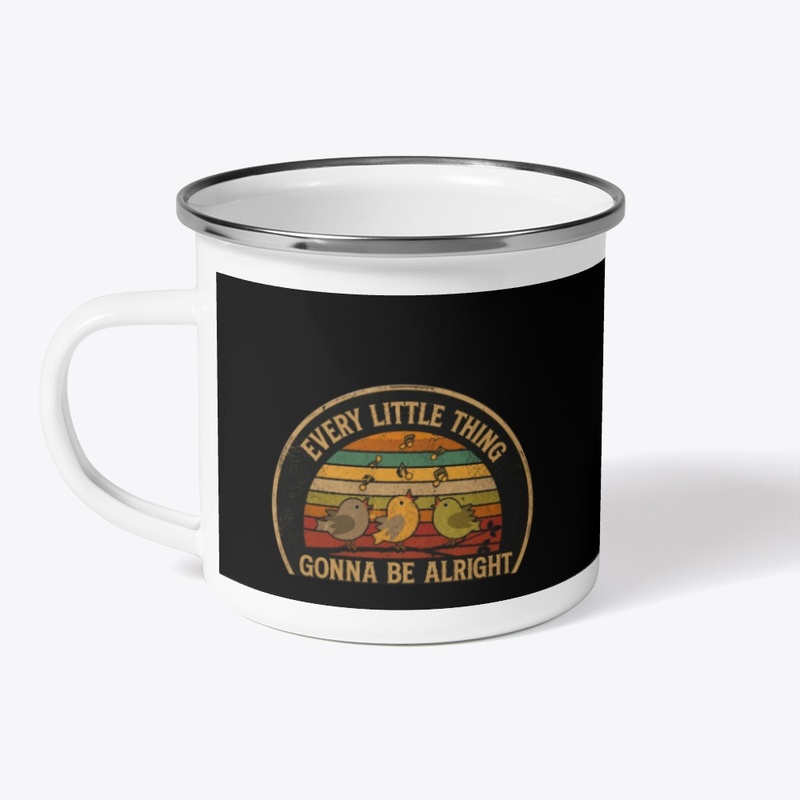 Vintage 3 Little Birds Camping Mug