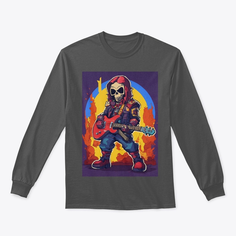 Rock and roll skull sticker tee