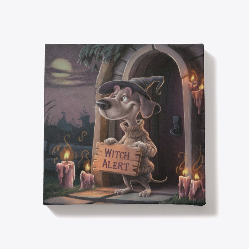 Witch Alert Halloween Canvas Gift