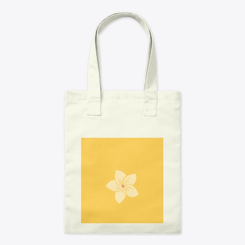 Pink Flower on Yellow Background