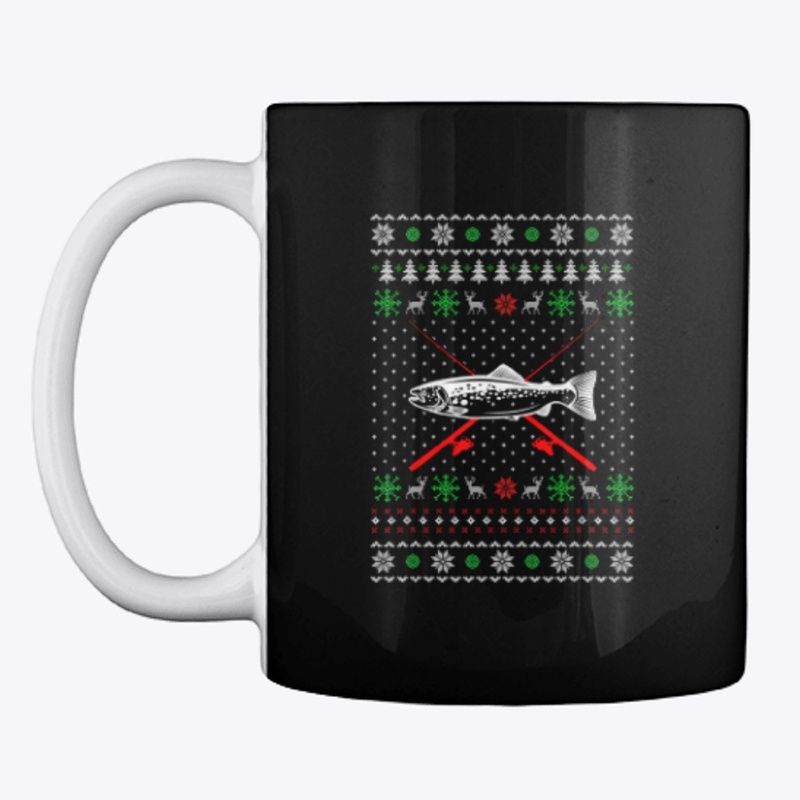 Ugly Christmas Merry Fishmas Fishing 